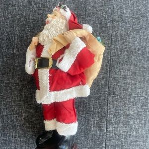 ⭐️Santa Claus porcelain figurine with bell, bag, and elf⭐️